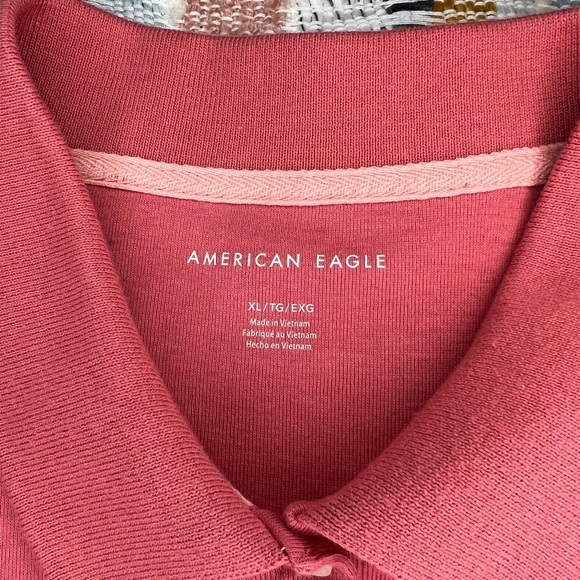 American Eagle Women’s Cropped Collared Polo Baby Tee in Pink - Picture 5 of 8